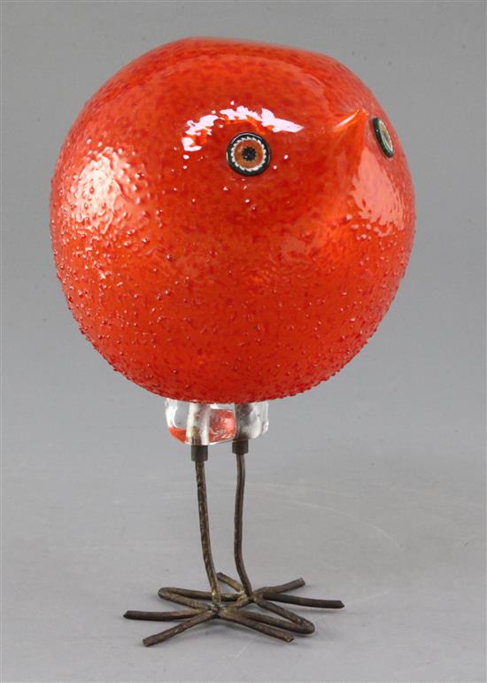 A Vistosi Pulcini glass bird, designed by Alessandro Pianon, height 21cm